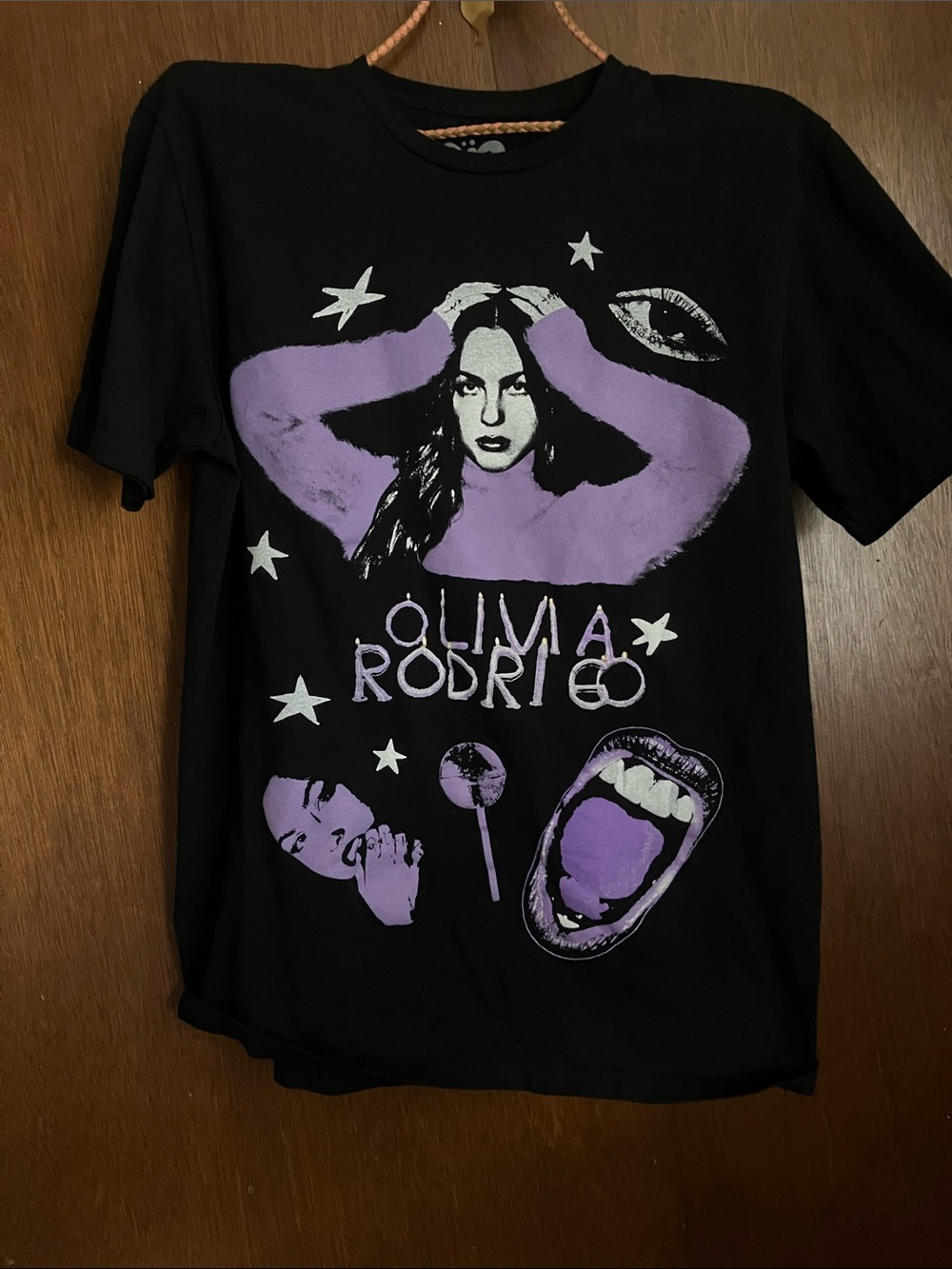 Black & Lilac Graphic Tee